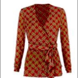 Cabi wrap blouse size M. Great fall colors!